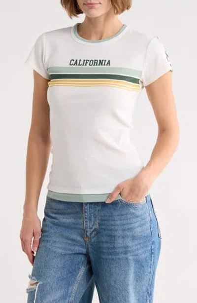 Vinyl Icons California Stripe Graphic Tee In White