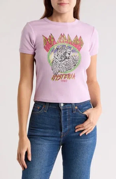 Vinyl Icons Def Leappard Hysteria Graphic Print T-shirt In Purple