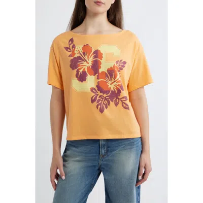Vinyl Icons Floral Graphic T-shirt In Orange