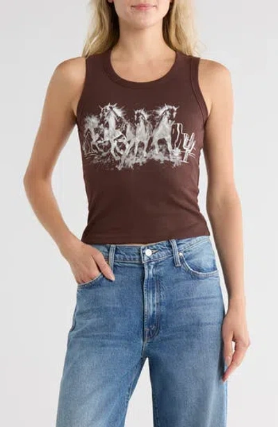 Vinyl Icons Horses Graphic Tank In Brown