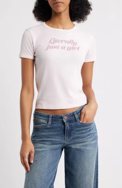 Vinyl Icons Just A Girl Graphic Baby Tee In White