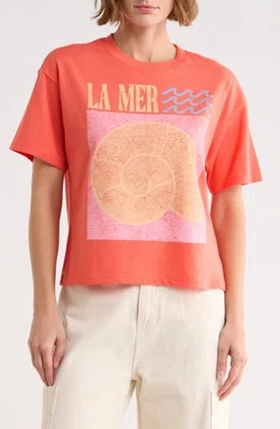 Vinyl Icons La Mer Graphic T-shirt In Orange