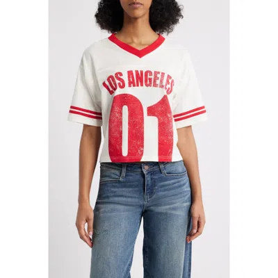 Vinyl Icons Los Angeles Graphic Football T-shirt In White