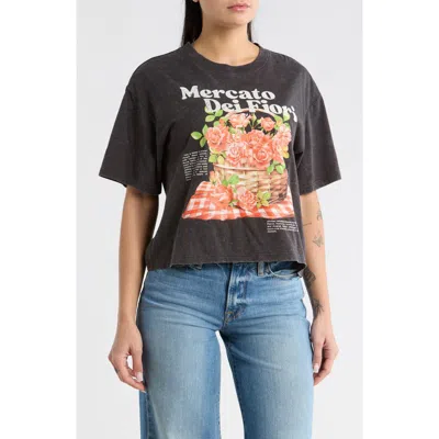 Vinyl Icons Mercato Dei Fiori Graphic T-shirt In Black