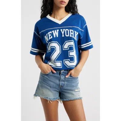 Vinyl Icons New York 23 Graphic Football T-shirt In Blue