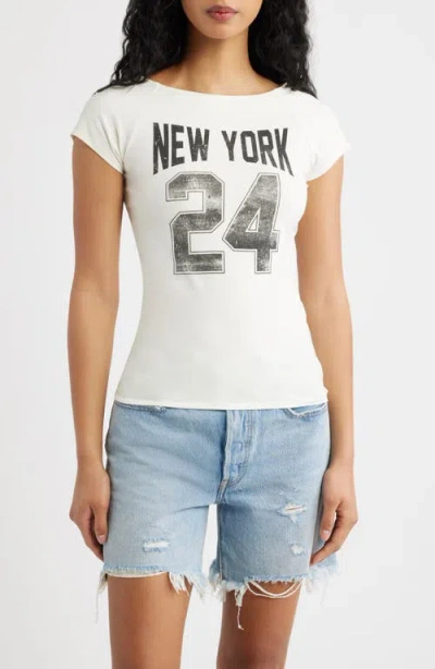 Vinyl Icons New York 24 Cotton Blend T-shirt In White