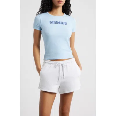 Vinyl Icons Overstimulated Graphic Baby Tee In Blue