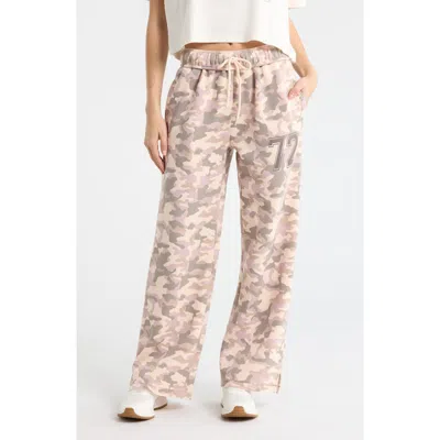 Vinyl Icons Pink Camo Fleece Pants In Multi