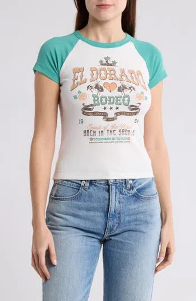 Vinyl Icons Rodeo Raglan Baby Tee In Marshmallow