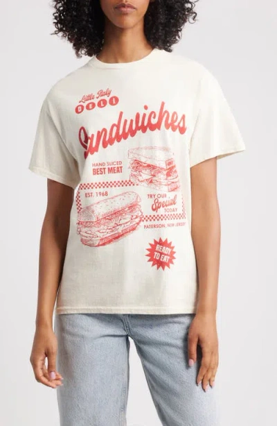 Vinyl Icons Sandwiches Cotton Graphic T-shirt In White