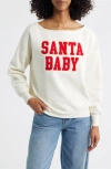 Vinyl Icons Santa Baby Fleece Sweatshirt In White