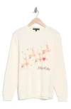 Vinyl Icons Sleigh All Day Crewneck Fleece Sweatshirt In Off White