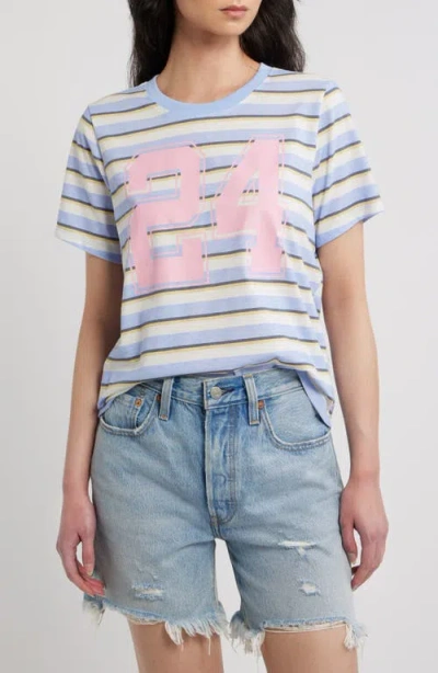 Vinyl Icons Striped 24 Graphic T-shirt In Blue