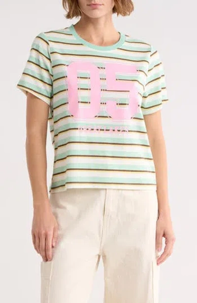 Vinyl Icons Striped Graphic T-shirt In Green