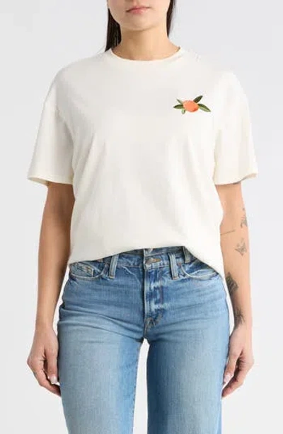 Vinyl Icons Sunkissed Orange T-shirt In White