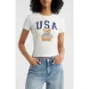 Vinyl Icons Usa Teddy Graphic Baby Tee In Marshmallow