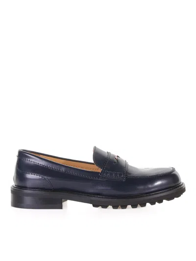 Viola Ricci Blue Leather Loafers