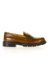 Viola Ricci Brown Leather Loafers In Purple