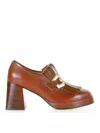 Viola Ricci Lya Loafers In Brown Leather In Purple