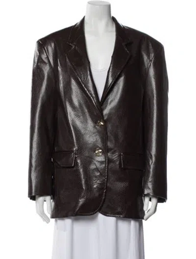Pre-owned Violante Nessi Animal Print Blazer In Brown
