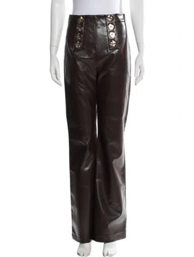 Pre-owned Violante Nessi Animal Print Wide Leg Pants In Brown