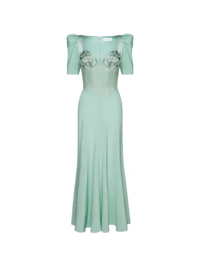 Violante Nessi Baccarat Silk Maxi Dress In Blue