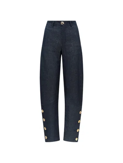 Violante Nessi Brancusi Wide-leg Panelled Jeans In Blue