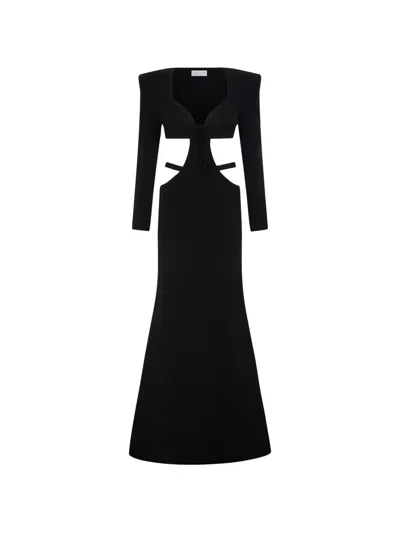 Violante Nessi Bruna Cut-out Embroidered Maxi Dress In Black