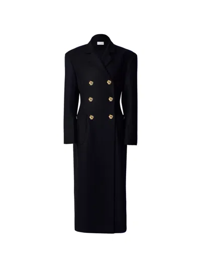 Violante Nessi 더블 브레스티드 코트 In Black