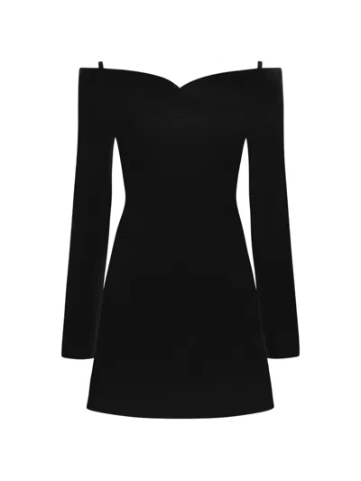 Violante Nessi Marino Off-the-shoulder Mini Dress In Black