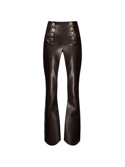 Violante Nessi Matisse Snake-effect Trousers In Brown