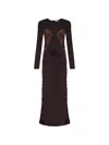 Violante Nessi 멘고니 주름 이브닝 드레스 In Brown