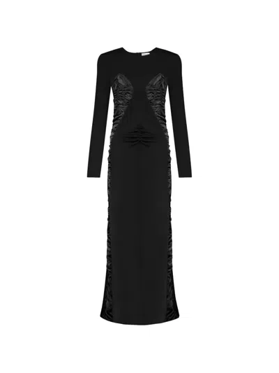 Violante Nessi 멘고니 주름 맥시 드레스 In Black