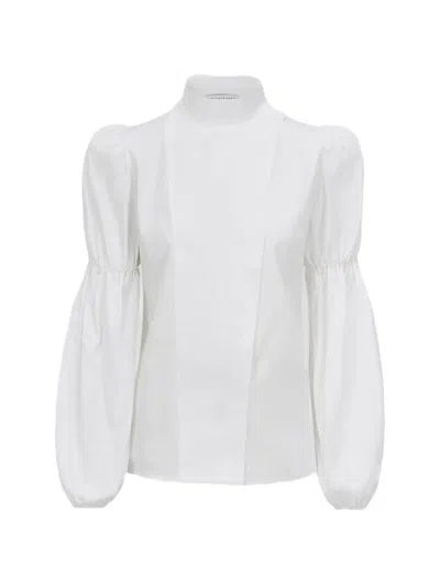 Violante Nessi Rubens High-neck Voluminous-sleeves Blouse In White
