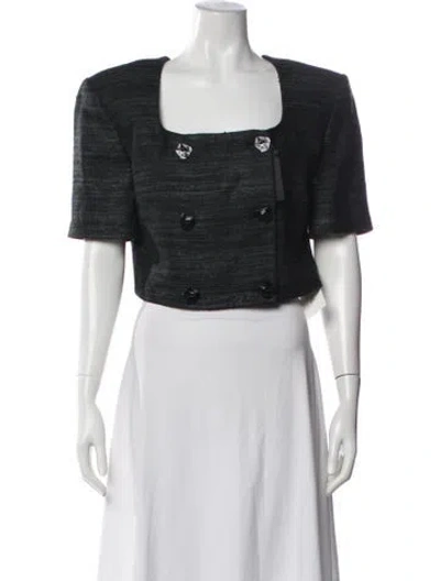 Pre-owned Violante Nessi Silk Square Neckline Top In Black