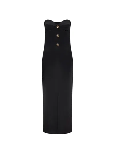 Violante Nessi Strapless Corset Midi Dress In Black
