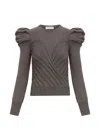 Violante Nessi Structured-shoulder Sweater In Gray