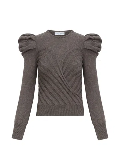 Violante Nessi Structured-shoulder Sweater In Gray