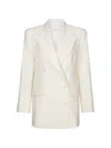 Violante Nessi 슈가 더블 브레스티드 블레이저 In White