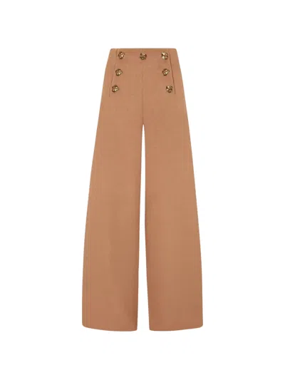Violante Nessi Tano Button Embellished Trousers In Brown