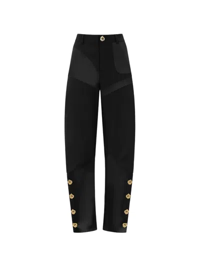 Violante Nessi The Brancusi Panelled Split Trousers In Black
