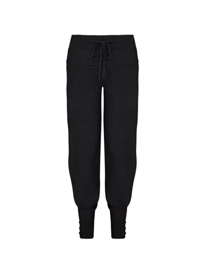 Violante Nessi The Maru Knit Drawstring Ribbed Knit Trousers In Black