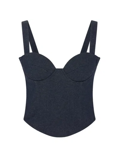 Violante Nessi Vermeer Shaped Cup Bustier Top In Blue