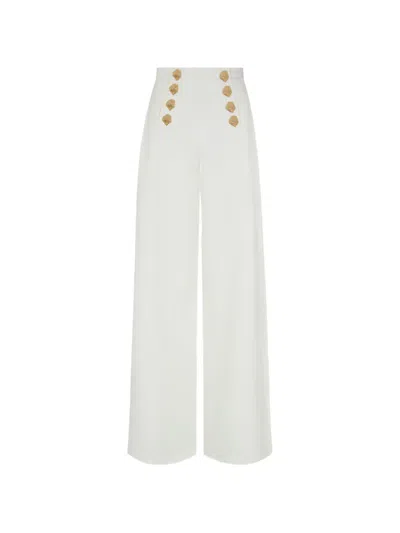 Violante Nessi Viotti Button Wide-leg Pallazo Pants In White