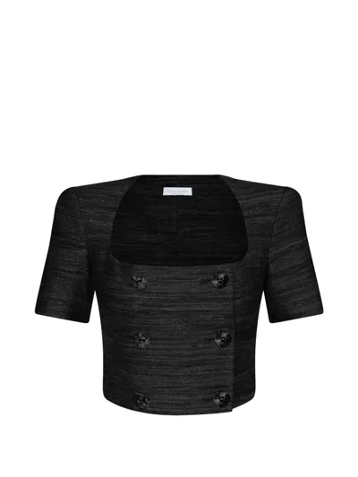 Violante Nessi Vittoria Double-breasted Top In Black