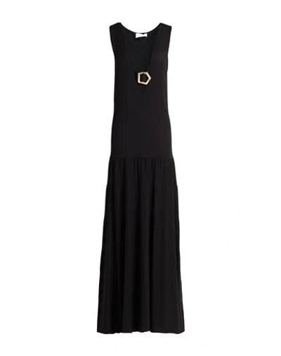 Violante Nessi Woman Maxi Dress Black Size Xl Cotton, Silk