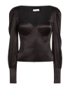 Violante Nessi Woman Top Black Size L Silk, Elastane