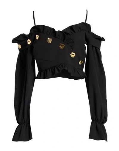 Violante Nessi Woman Top Black Size Xl Polyester, Elastane