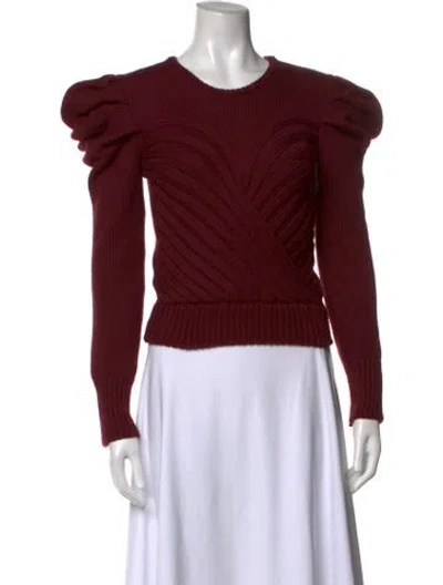Pre-owned Violante Nessi Wool Crew Neck Sweater In Burgundy