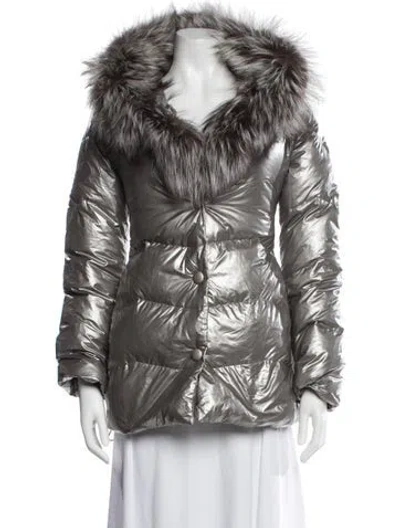Pre-owned Violanti Down Coat In Grey